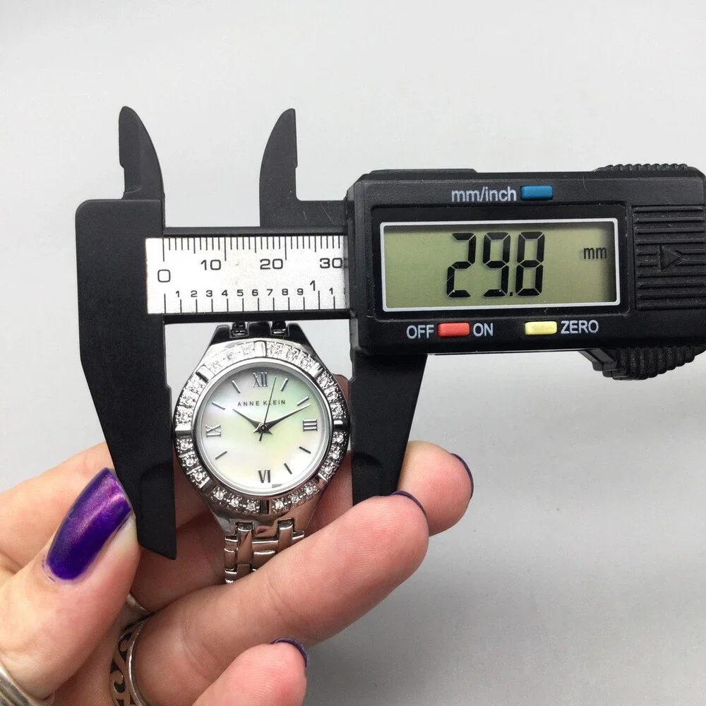 Anne Klein AK/1703 Womens Watch 30mm MOP Bracelet Crystals New Battery 6.75